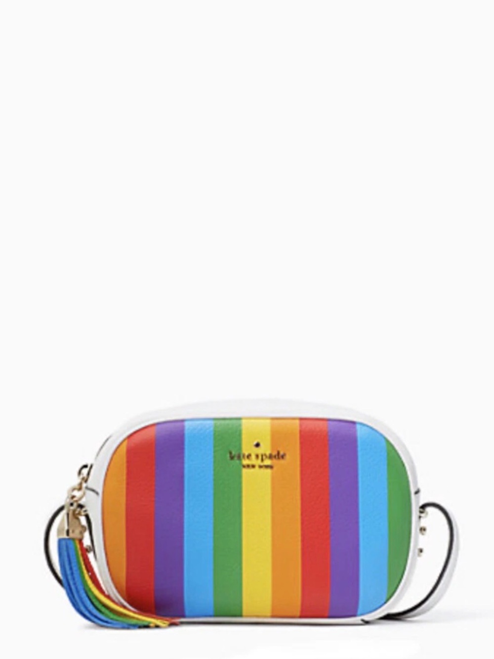 NWT Kate Spade Kourtney Rainbow Stripe Crossbody Camera Bag